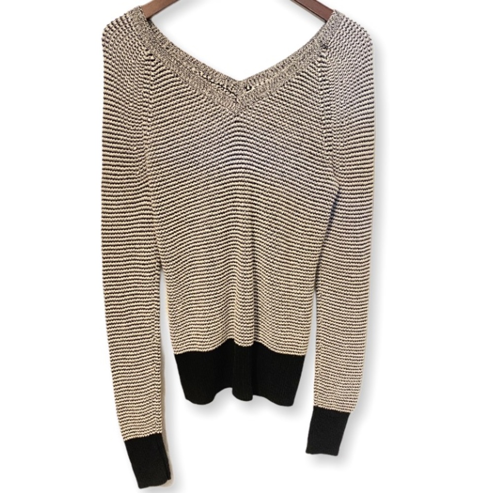 Calvin Klein Black and White Knit Sweater